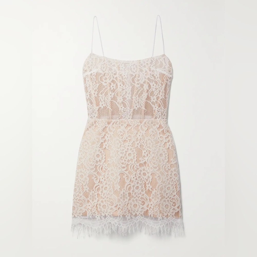 Rasario white lace mini dress, size FR 34 (US 0)